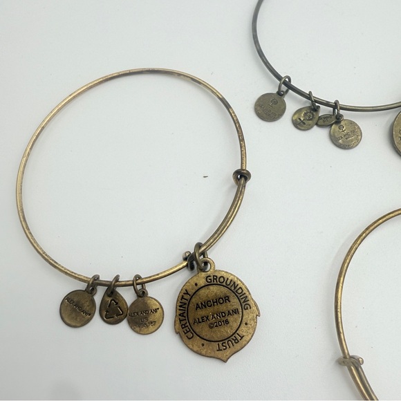 Alex and Ani Lot 4 Brass Charm Bangle Sets - Picture 7 of 8